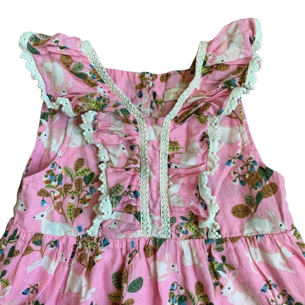 Pink Chicken Bunny Rabbit Print Dress - Picture 2 of 10